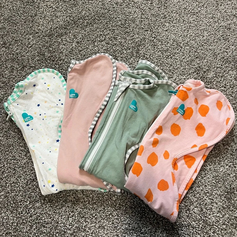 Love to Dream Swaddle Collection - Pink, Green, White - Picture 2 of 11